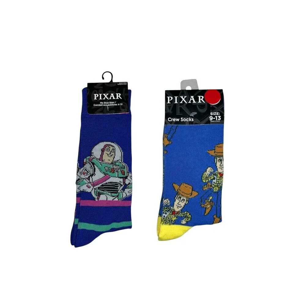 2x Toy Story Novelty Crew Socks Adult Set One Size